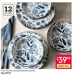 Kitchen Stuff Plus 12 Pc Florence Porcelain Dinnerware Set offer