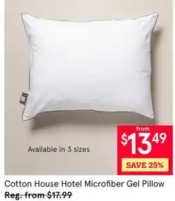 Kitchen Stuff Plus 3 PC. SET Cotton House Hotel Microfiber Gel Pillow offer