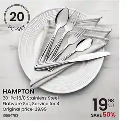 Stokes HAMPTON 20-Pc 18/0 Stainless Steel Flatware Set offer