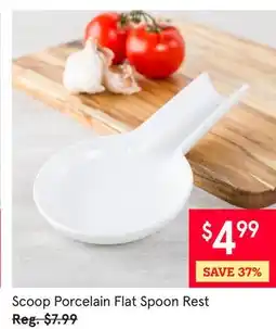 Kitchen Stuff Plus 3 PC. SET Scoop Porcelain Flat Spoon Rest offer