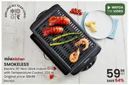 Stokes SMOKELESS Electric 15 Non-Stick Indoor Grill with Temperature Control offer
