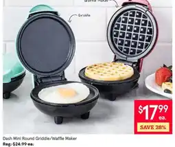 Kitchen Stuff Plus Dash Mini Round Griddle/Waffle Maker offer