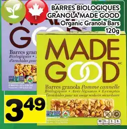 Supermarché PA BARRES BIOLOGIQUES GRANOLA MADE GOOD | ORGANIC GRANOLA BARS offer