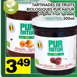 Supermarché PA TARTINADES DE FRUITS BIOLOGIQUES PUR NATUR | Organic Fruit Spreads offer