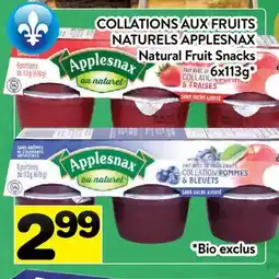 Supermarché PA COLLATIONS AUX FRUITS NATURELS APPLESNAX | APPLESNAX NATURAL FRUIT SNACKS offer