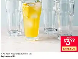 Kitchen Stuff Plus 4 Pc. Rock Ridge Glass Tumbler Set offer