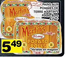 Supermarché PA PAINS AUX POMMES DE TERRE MARTIN'S | MARTIN'S POTATO BUNS offer