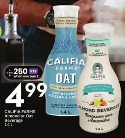 Sobeys Califia farms almond or oat beverage offer