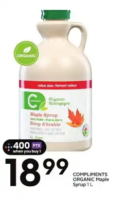 Sobeys Compliments organic maple syrup offer