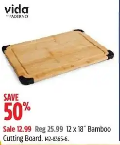 Canadian Tire Bamboo cutting board offer
