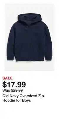 Old Navy Old Navy Oversized Zip Hoodie for Boys offer