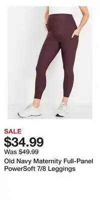 Old Navy Old Navy Maternity Full-Panel PowerSoft 7/8 Leggings offer