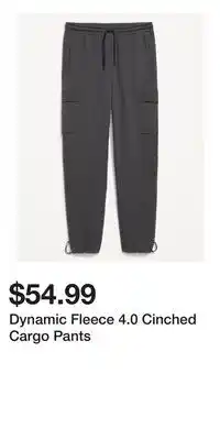 Old Navy Dynamic Fleece 4.0 Cinched Cargo Pants offer