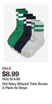 Old Navy Old Navy Striped Tube Socks 3-Pack for Boys offer