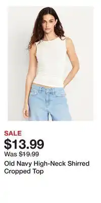 Old Navy Old Navy High-Neck Shirred Cropped Top offer