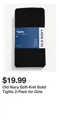 Old Navy Old Navy Soft-Knit Solid Tights 2-Pack for Girls offer