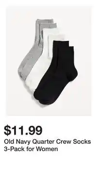 Old Navy Old Navy Quarter Crew Socks 3-Pack for Women offer