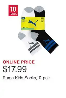 Costco Puma Kids Socks,10-pair offer