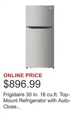 Costco Frigidaire 30 in. 18 cu.ft. Top-Mount Refrigerator with Auto-Close Doors offer