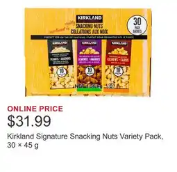 Costco Kirkland Signature Snacking Nuts Variety Pack, 30 × 45 g offer