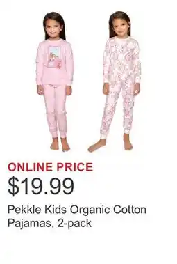 Costco Pekkle Kids Organic Cotton Pajamas, 2-pack offer