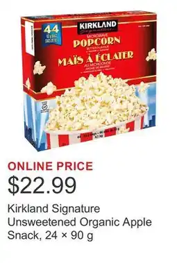 Costco Kirkland Signature Unsweetened Organic Apple Snack, 24 × 90 g offer