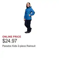 Costco Paradox Kids 2-piece Rainsuit offer