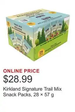 Costco Kirkland Signature Trail Mix Snack Packs, 28 × 57 g offer
