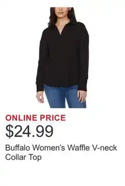 Costco Buffalo Women's Waffle V-neck Collar Top offer