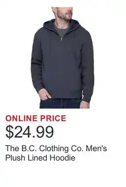 Costco The B.C. Clothing Co. Men's Plush Lined Hoodie offer