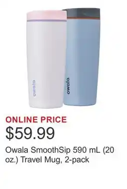 Costco Owala SmoothSip 590 mL (20 oz.) Travel Mug, 2-pack offer
