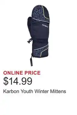 Costco Karbon Youth Winter Mittens offer