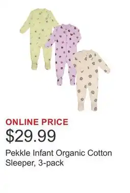 Costco Pekkle Infant Organic Cotton Sleeper, 3-pack offer