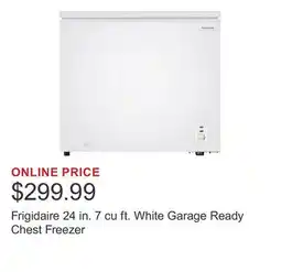 Costco Frigidaire 24 in. 7 cu ft. White Garage Ready Chest Freezer offer