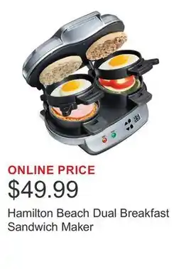Costco Hamilton Beach Dual Breakfast Sandwich Maker offer