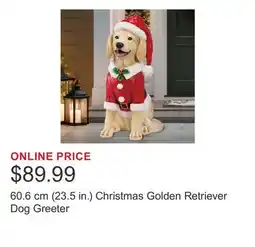 Costco 60.6 cm (23.5 in.) Christmas Golden Retriever Dog Greeter offer