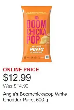 Costco Angie's Boomchickapop White Cheddar Puffs, 500 g offer