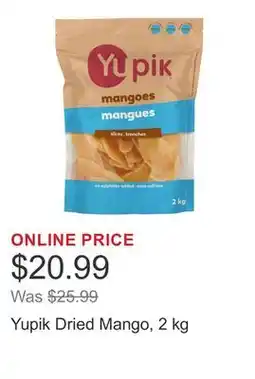 Costco Yupik Dried Mango, 2 kg offer