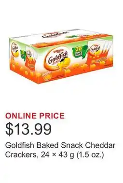 Costco Goldfish Baked Snack Cheddar Crackers, 24 × 43 g (1.5 oz.) offer
