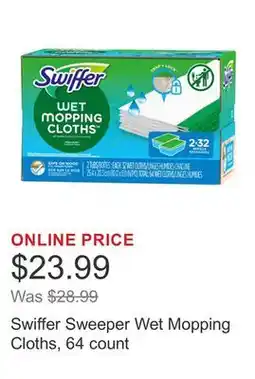 Costco Swiffer Sweeper Wet Mopping Cloths, 64 count offer