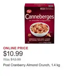 Costco Post Cranberry Almond Crunch, 1.4 kg offer