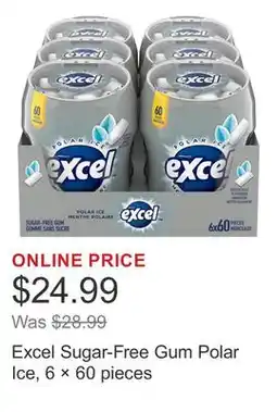 Costco Excel Sugar-Free Gum Polar Ice, 6 × 60 pieces offer
