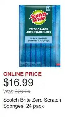 Costco Scotch Brite Zero Scratch Sponges, 24 pack offer