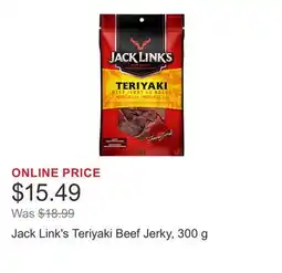 Costco Jack Link's Teriyaki Beef Jerky, 300 g offer