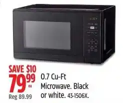 Canadian Tire Master chef microwave black or white offer