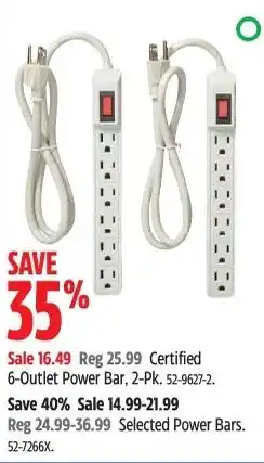 Canadian Tire Certified 6-outlet power bar offer