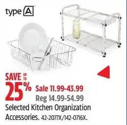 Canadian Tire Type A selected kitchen organization accessories offer