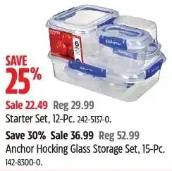 Canadian Tire Anchor hocking glass storage set offer