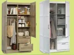 Canadian Tire Sauder 2-door, 2-drawer wardrobe oak or white offer