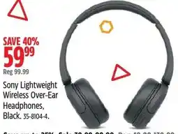 Canadian Tire Sony lightweight wireless over-ear headphones black offer